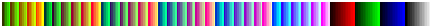 Colorbar showing the colors of the colorcube colormap. The colormap is a course sampling of the RGB colorspace.