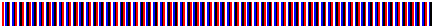 Colorbar showing the colors of the flag colormap. The colormap contains a repeating pattern of colors: red, white, blue, and black.