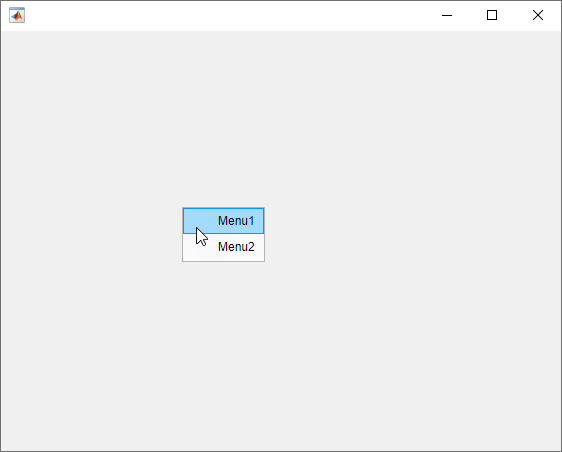 Context menu with two options: "Menu1" and "Menu2".
