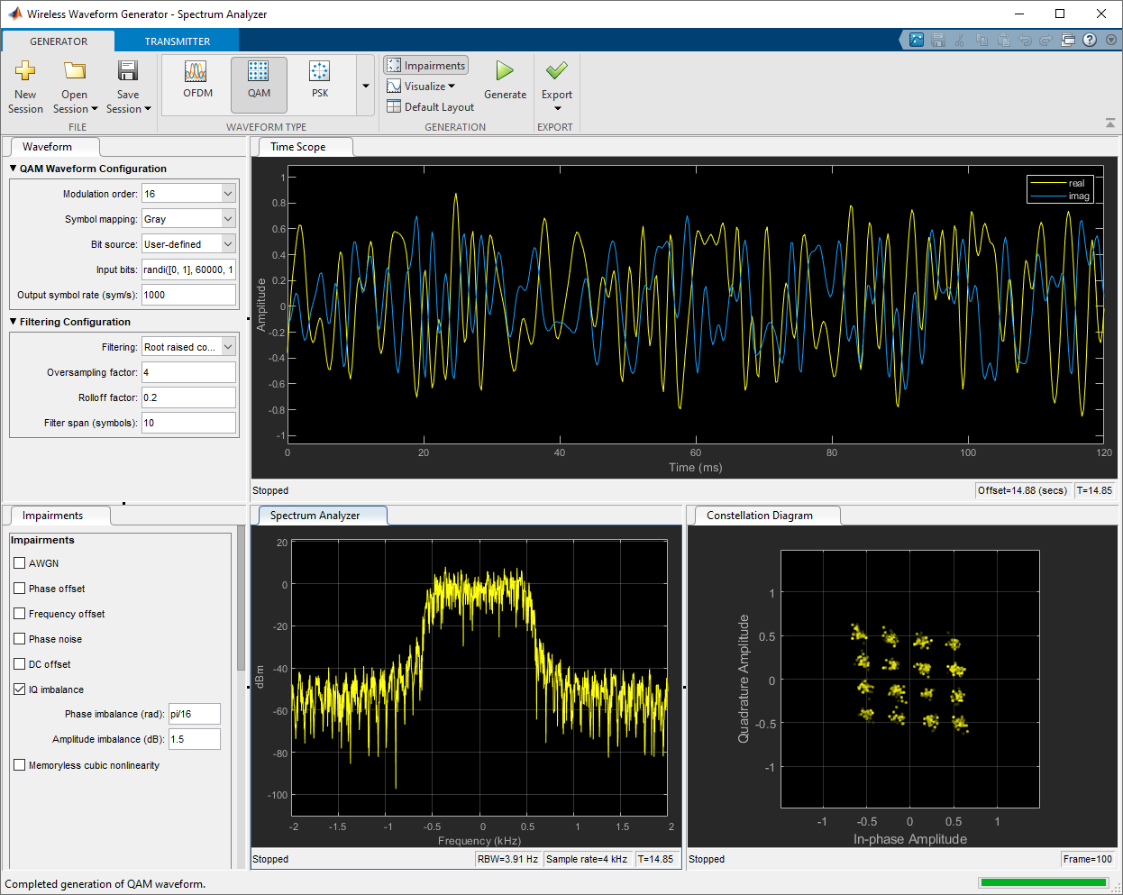 Wireless Waveform Generator app