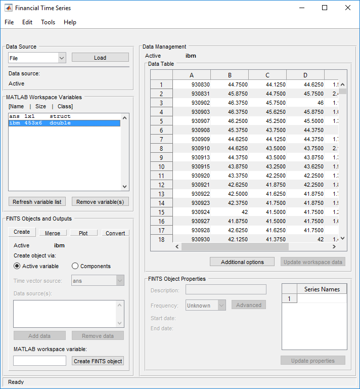 ftstool data table display