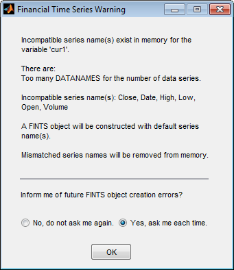 ftstool warning for fints object creation