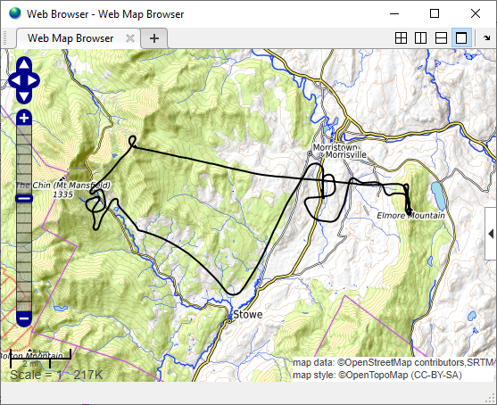 Glider data plotted over a topographic basemap