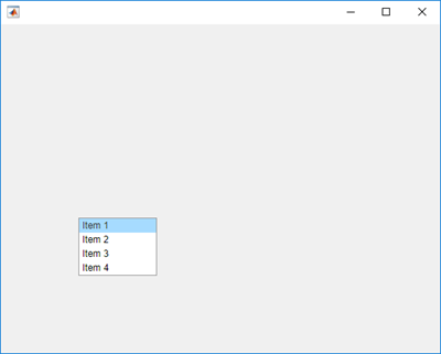 A figure with a list box that has four items. Item 1 is chosen.