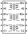 Three-Phase Transformer 12 Terminals block