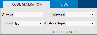 Input filter set for all signals containing the tsa string