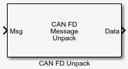 CAN FD Unpack block