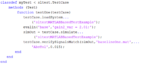 class definition file for test cases used in the Test Manager