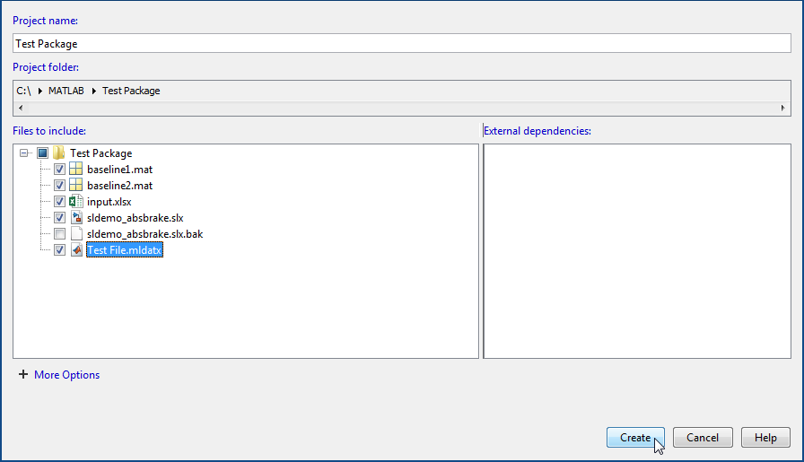 File dependencies chooser