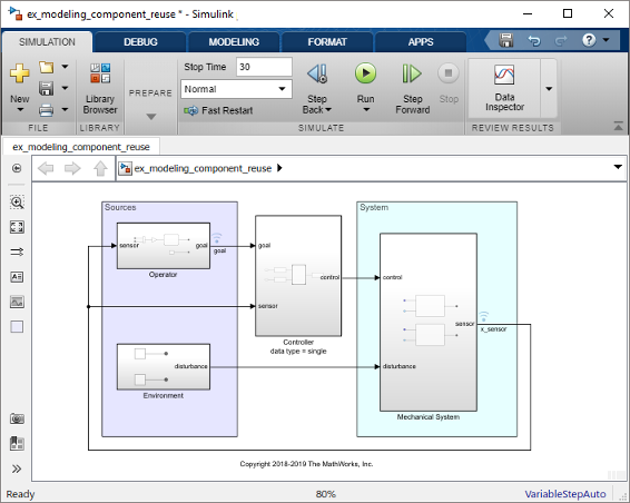 Simulink model to export.