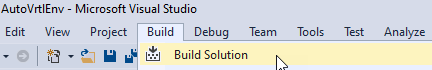 Visual studio build solution selection