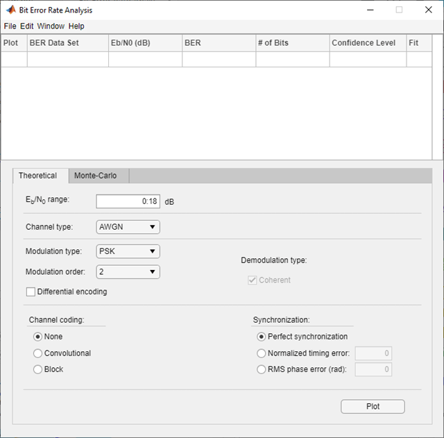 BER Analysis app mask.