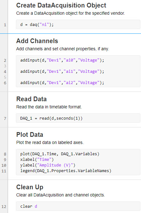 Analog Input Recorder generated code