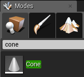 Unreal Editor Modes tab