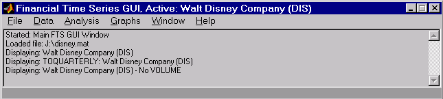 Financial Time Series main window