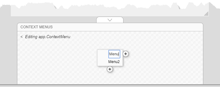 Context Menus editing area