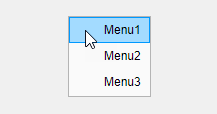 Context menu with three menu items.