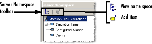 Server namespace toolbar