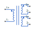 Three-Winding Mutual Inductor block