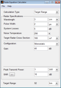 Radar Equation Calculator app