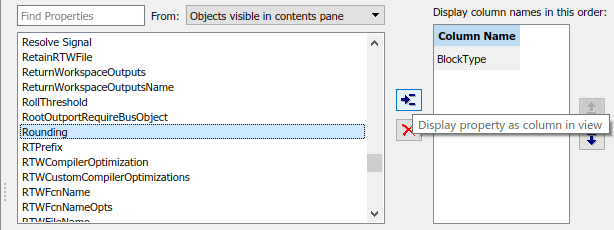 Display columns