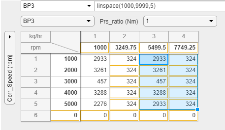 Lookup Table property dialog box drag selection and paste.