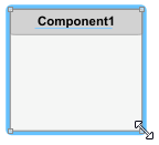Clicking and dragging the bottom right of Component1 to resize it.