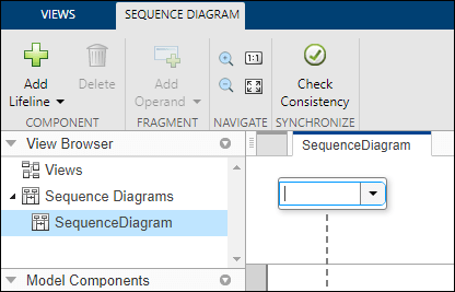 Creating a new lifeline in a sequence diagram.