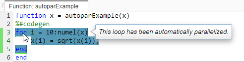 Highlighted parallel for loops