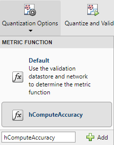 Deep Network Quantizer select custom metric function