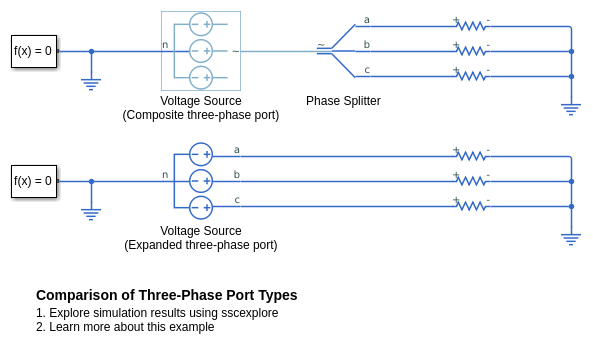 Voltage source. Разделитель фаз. Three phase source. Three phase Power Cable. Simscape electrical.