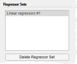 List of Regressor Sets with one regressor