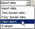 List of data types. Data object is selected.
