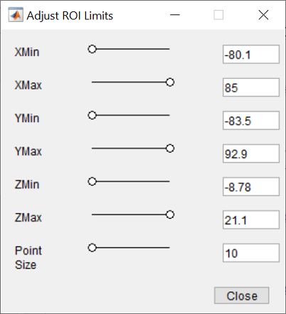 Adjust ROI Limits dialog box