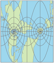 World map using Wetch projection