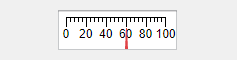 Linear gauge with limits ranging from zero to 100 and a value set to 60