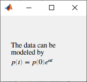 A figure window containing a label with text and a rendered equation. The text wraps over two lines.