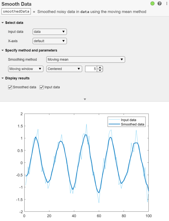 Smooth Data task in Live Editor