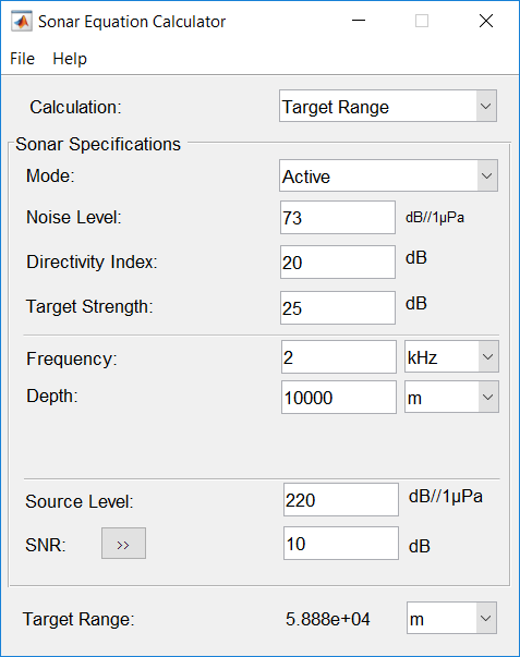 Sonar Equation Calculator app