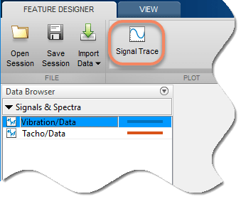 The Signal Trace Icon is the rightmost icon in this portion of the feature designer tab.