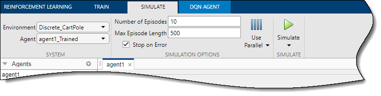 Simulation toolstrip tab