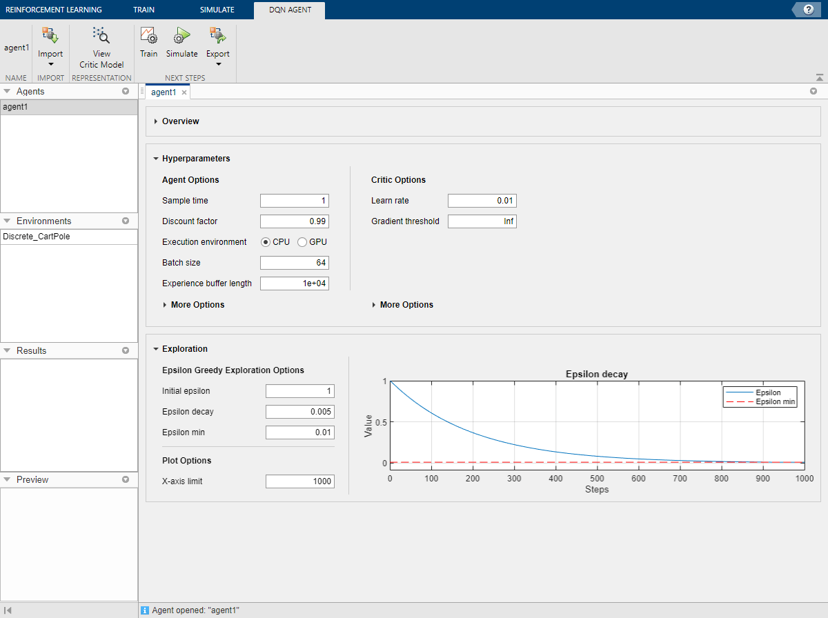 Document for viewing and editing properties of new agent.