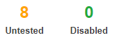 Widget showing count of untested test cases