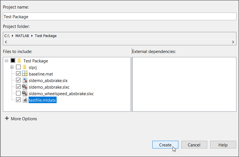 File dependencies chooser