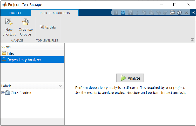 Find dependencies menu item location