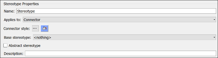 Selecting connector colors in the stereotype properties dialog.