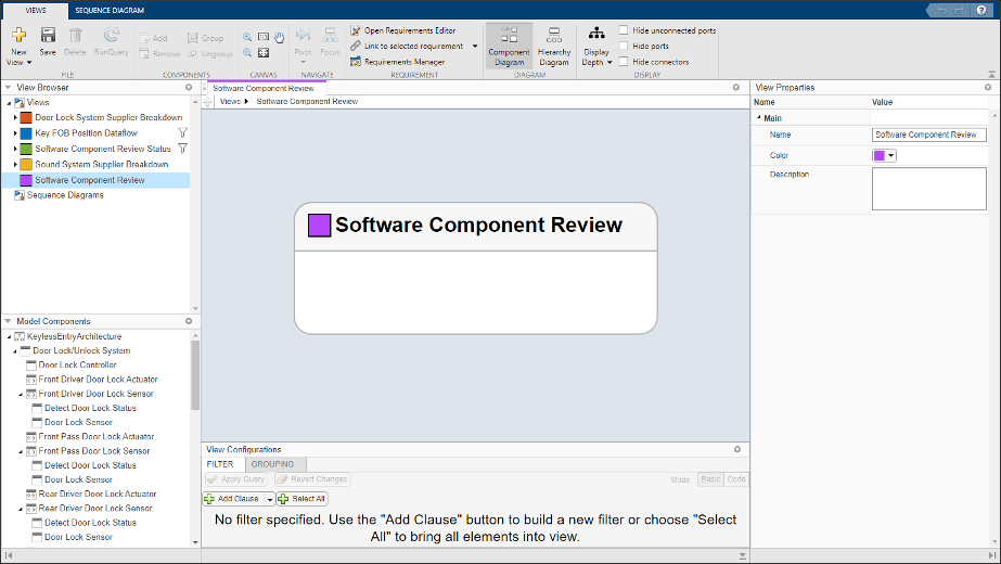A new view called 'software component review'.