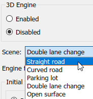 Image of selecting straight road parameter