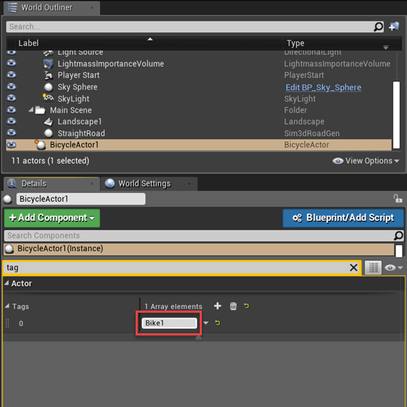 Unreal editor set tag value