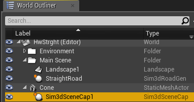 Unreal Editor World Outliner tab